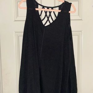 Black criss cross back tank top: Size 1 X